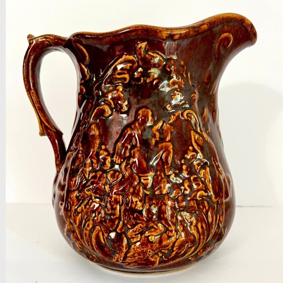 Antique 1853 Primitive Benningham Yellowware Pitcher 1800’s